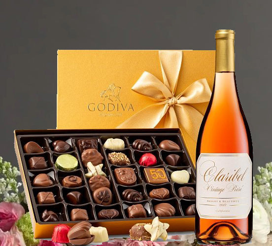 Moet & Chandon Nectar Rose & Godiva Chocolate Gift Box